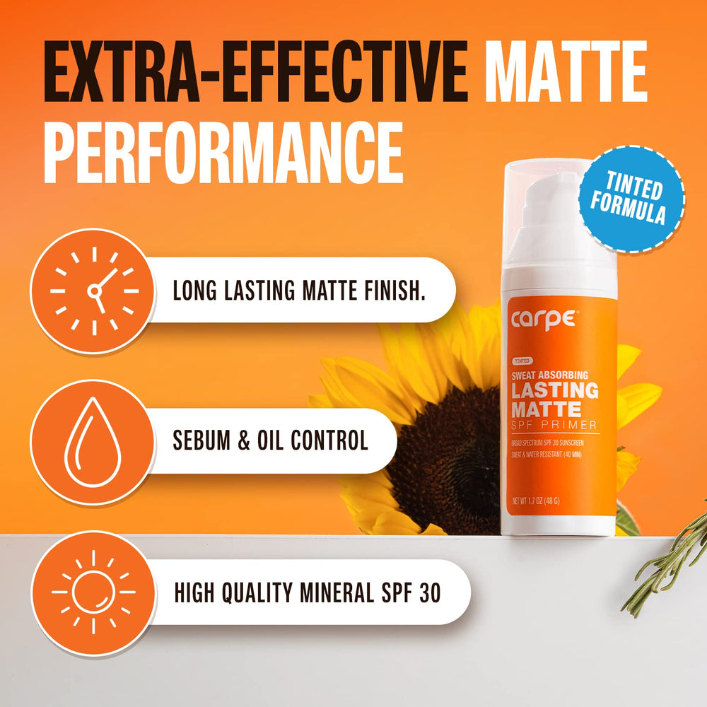 Carpe Primer Visage – texture matte pour peau grasse, fini durable.