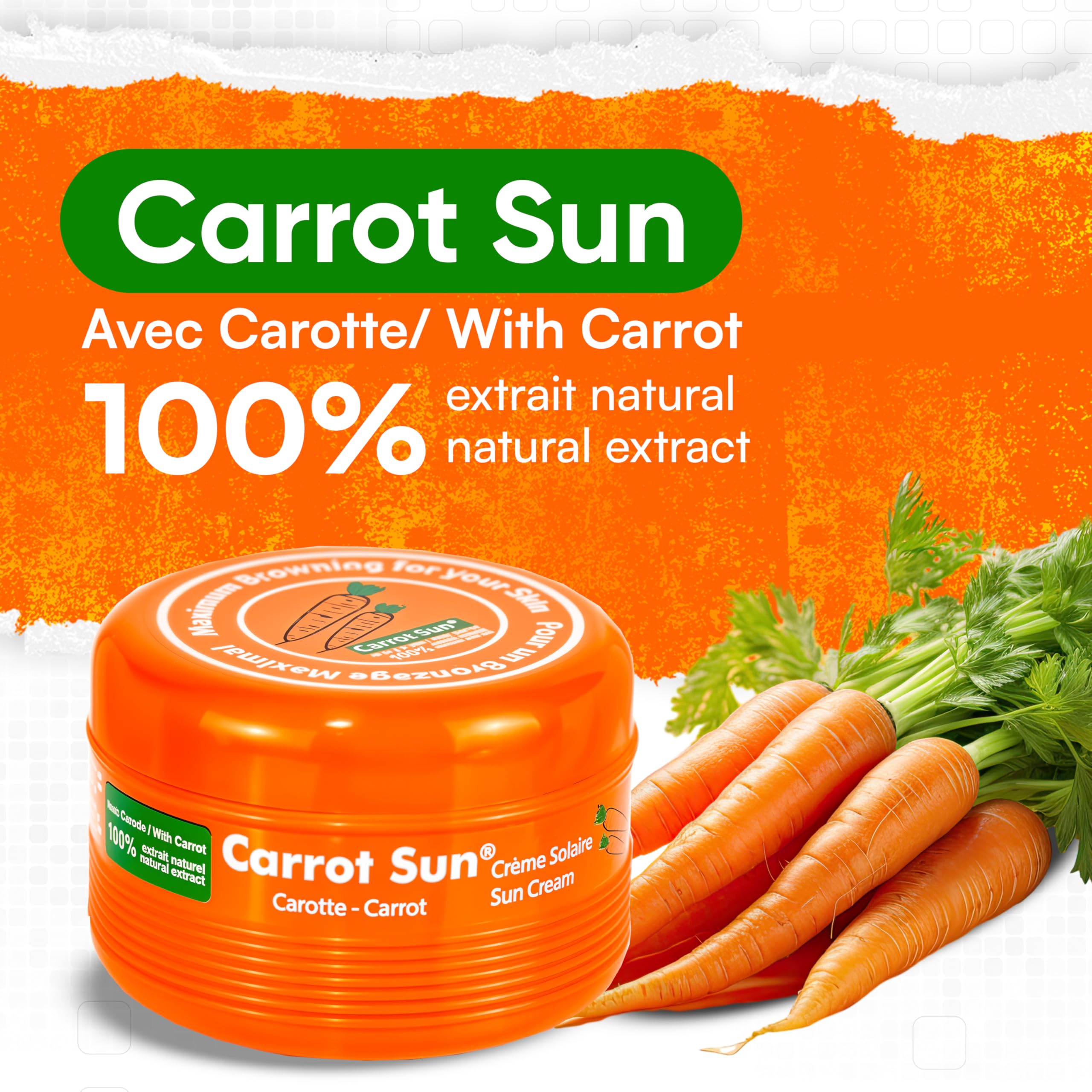 Carrot Sun huile de carotte offre hydratation naturelle pour la peau.