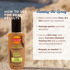 Carroten Turbo Tan Intensifier, spray-lotion visage et corps, bronzage uniforme et rapide.