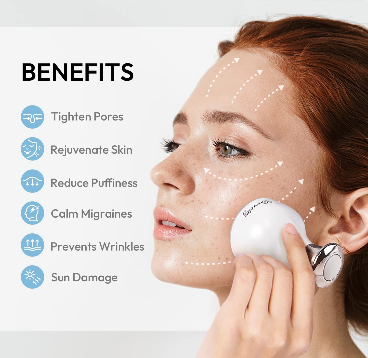 Carrotez rouleau-glace contours-visage: resserre les pores et raffermit
