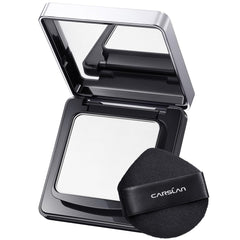 CARSLAN poudre compacte ouverte avec miroir et houppette pour retouches discrètes