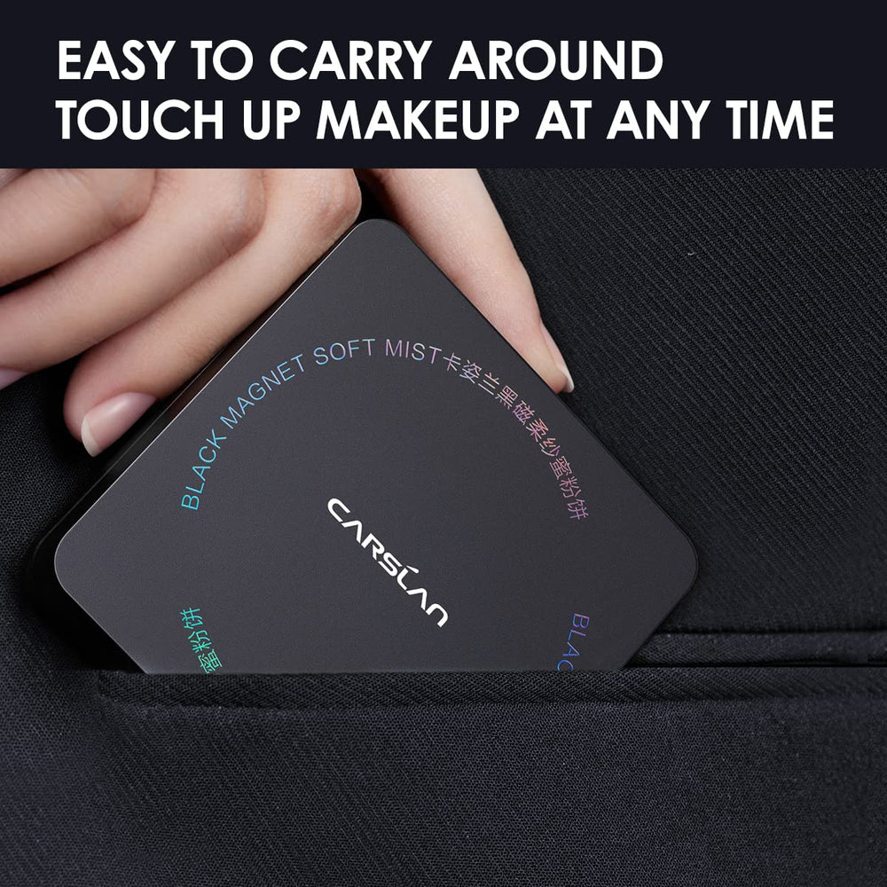 CARSLAN Poudre compacte portable pour retouches en déplacement.