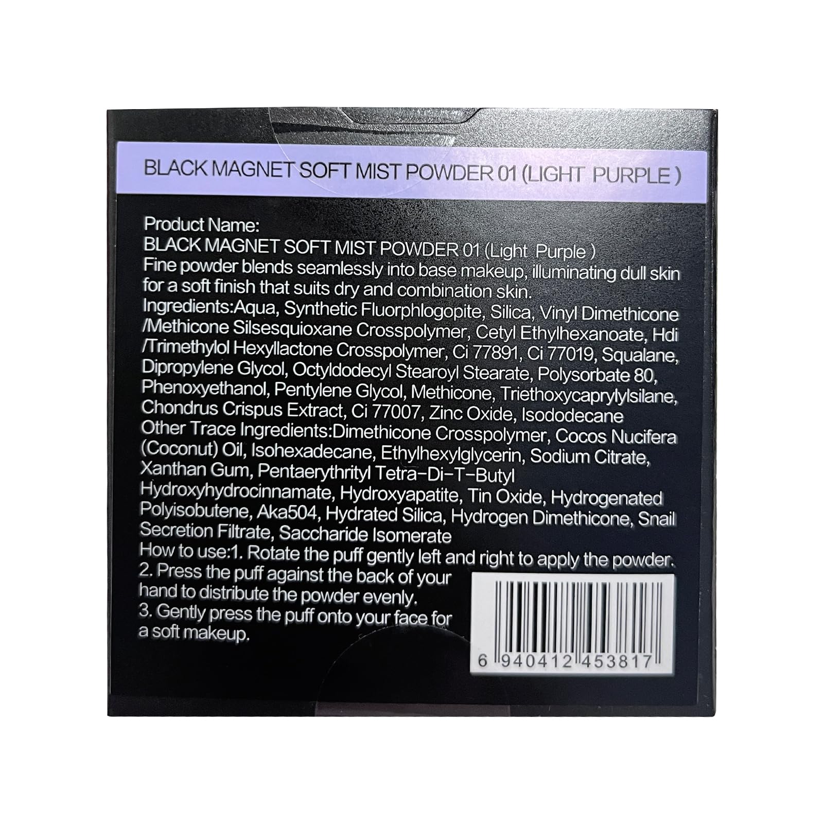 CARSLAN shade 03 Light Purple complements dry and combination skin tones.
