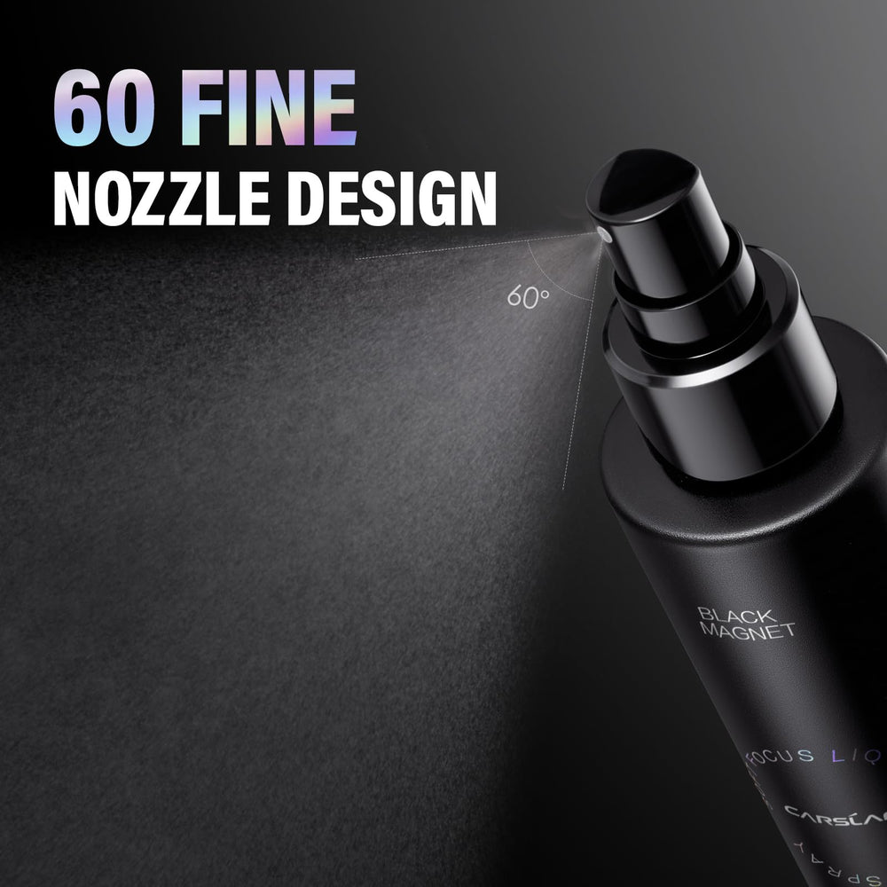 CARSLAN spray-poudre-fine-application-maquillage: fixation légère et naturelle.