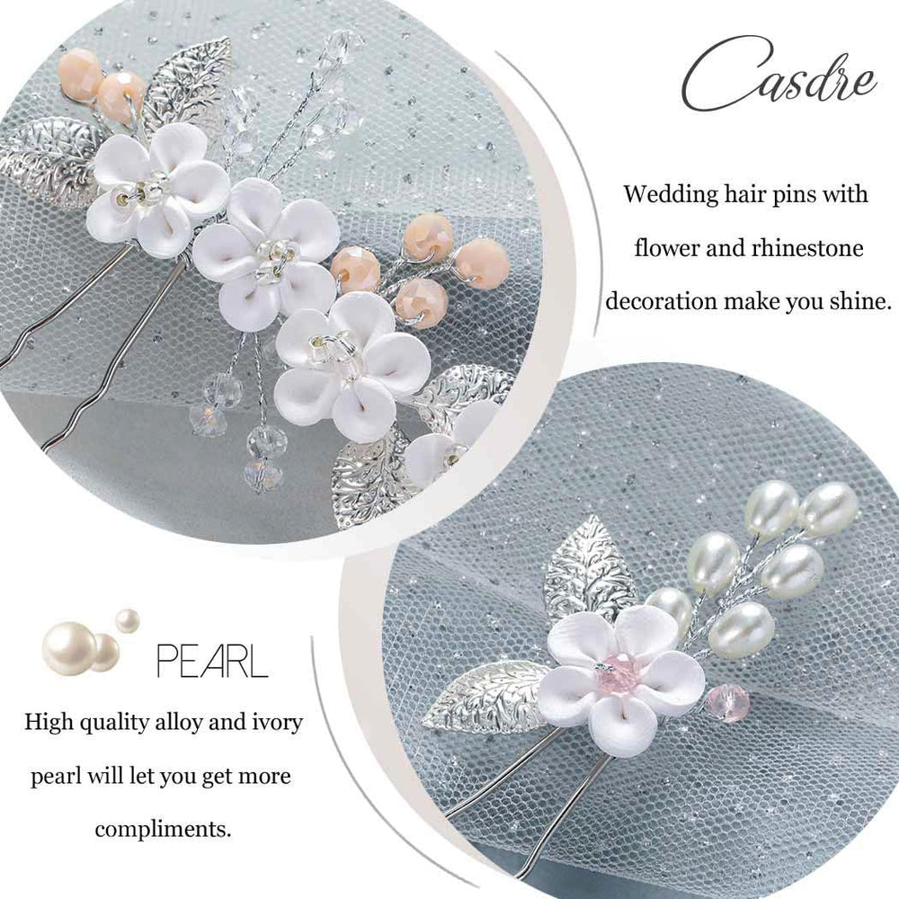 Casdre bijou cheveux fleurs mariée perle et cristal argenté.