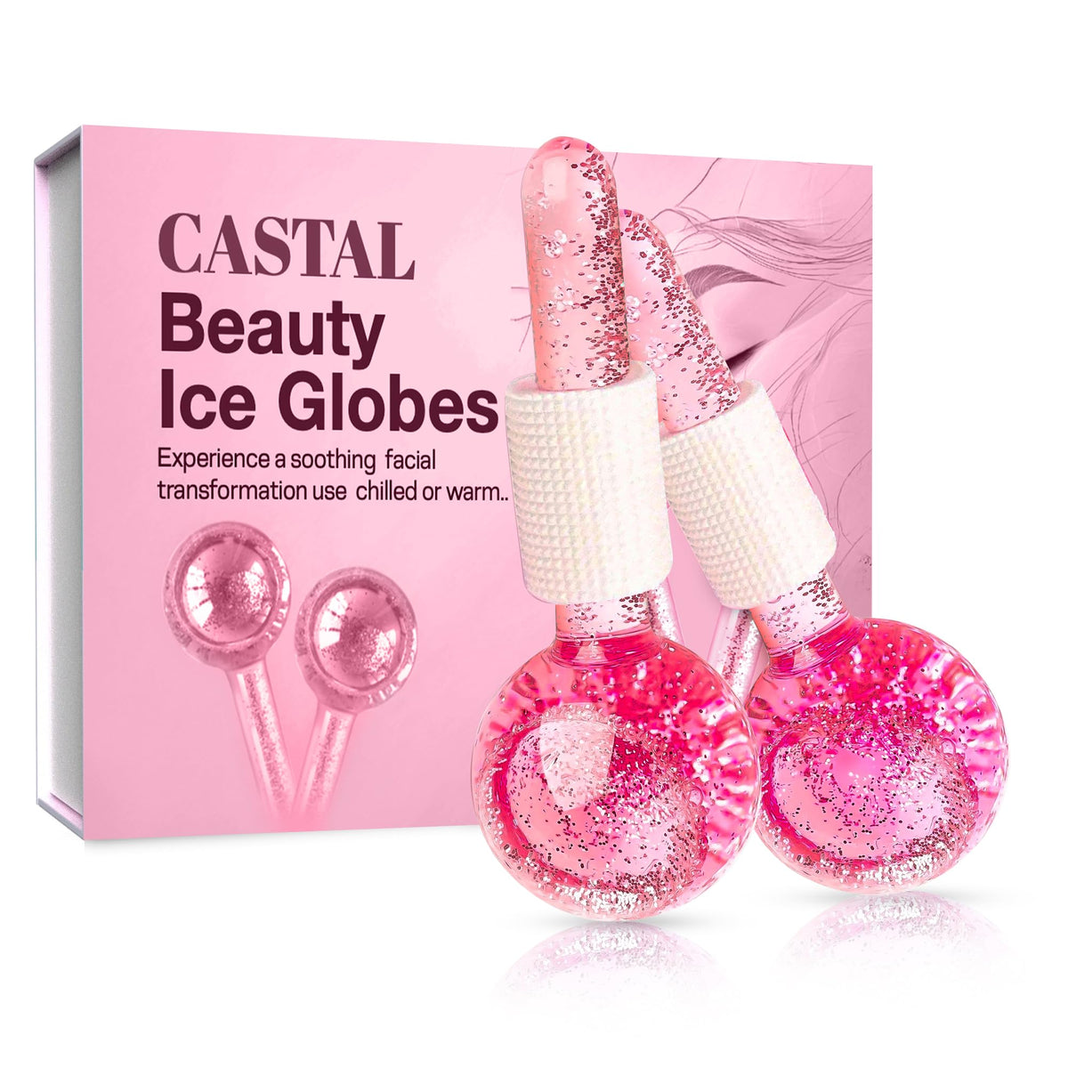 Globes Castal Blue Visage Rose Froid – raffermissant et réduit les poches
