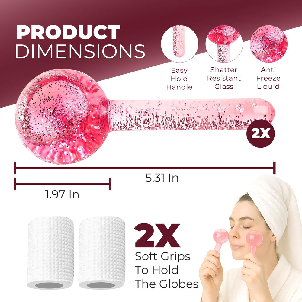 Globes Castal Blue Visage Rose – massage facial frais