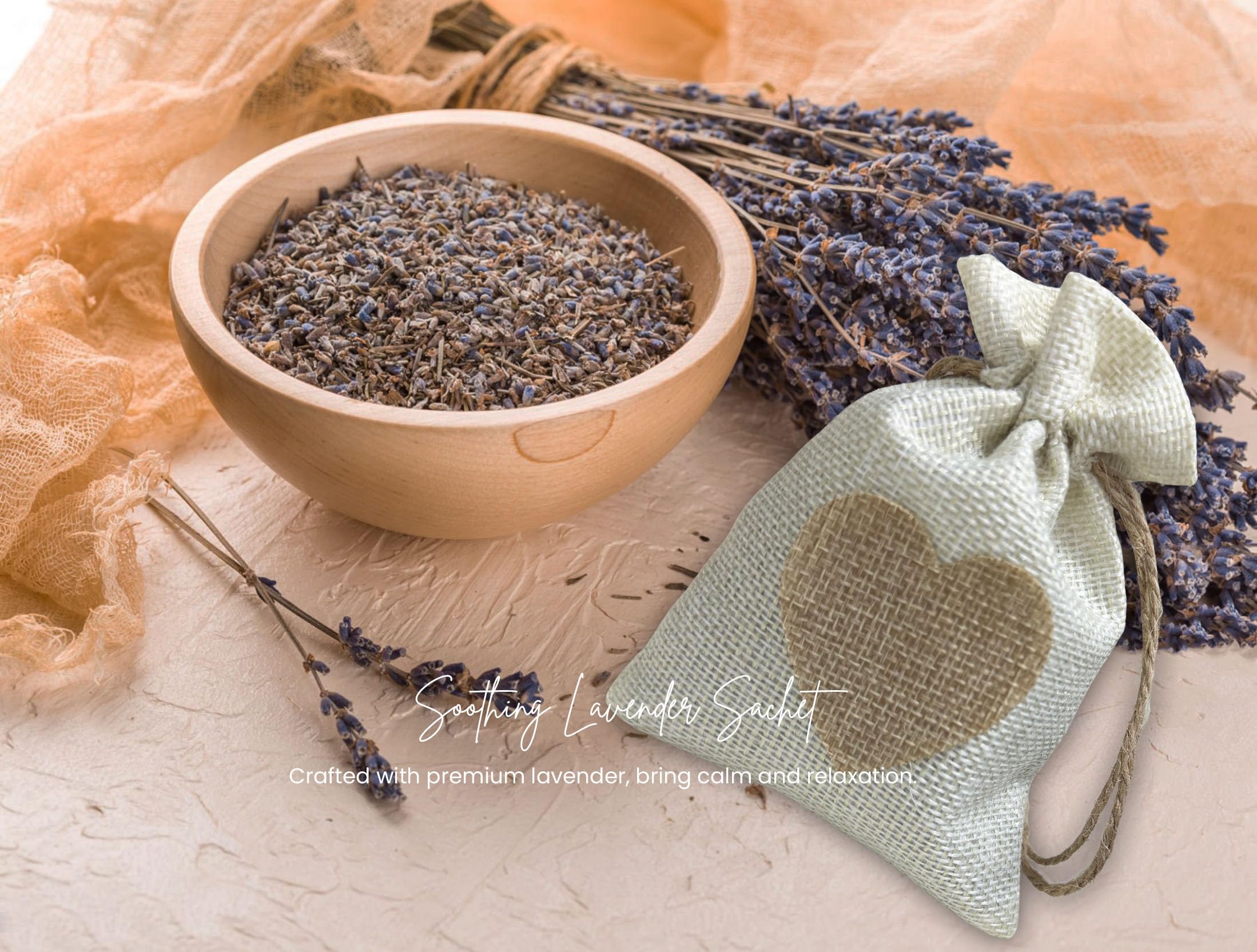 Panier CASTATEO: sachet lavande cœur pour un parfum apaisant.