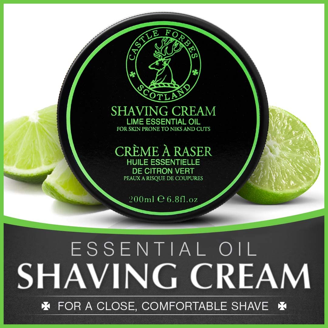 Castle Forbes Crème de rasage lime mousse riche: mousse dense et veloutée.