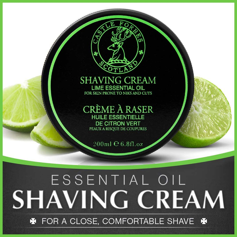 Castle Forbes Crème de rasage lime mousse riche: mousse dense et veloutée.