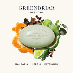 Caswell-Massey Greenbriar: parfum vétiver-mandarine-sauge, senteur masculine et raffinée.
