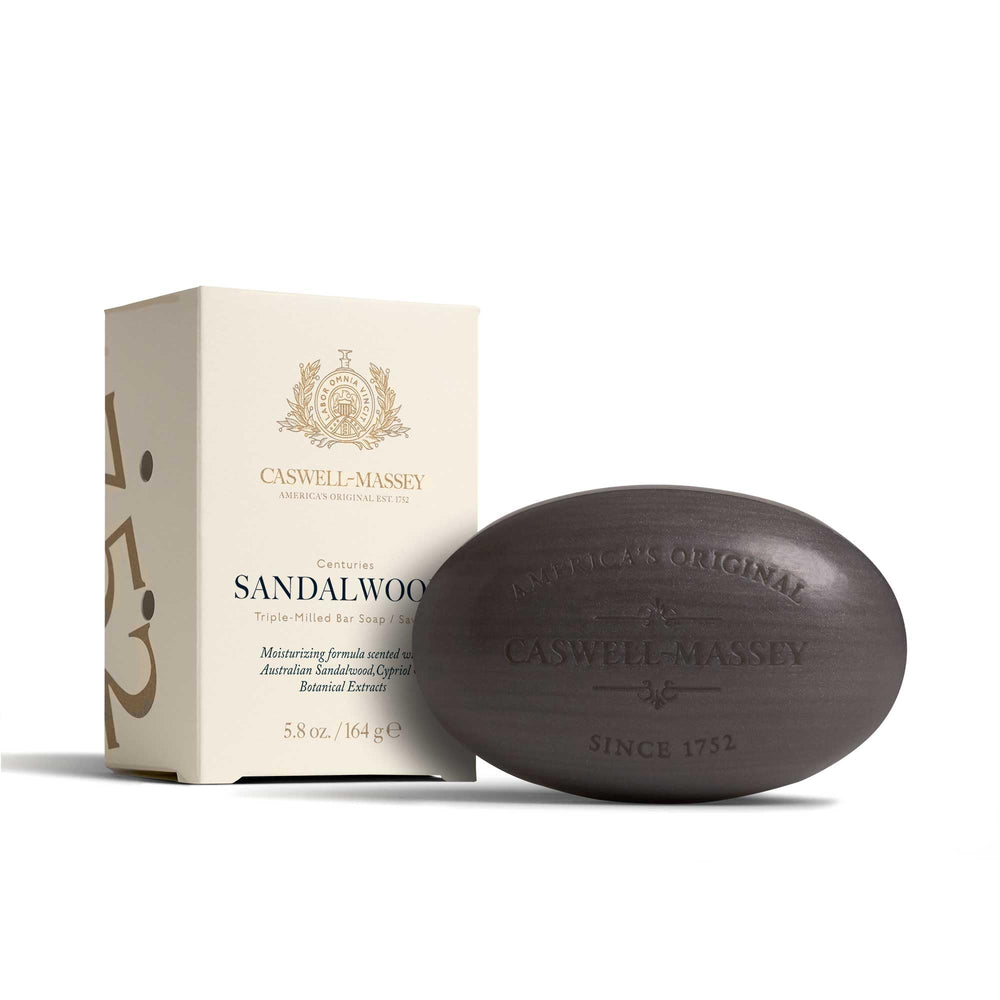 Savon Caswell-Massey bois de santal avec emballage élégant, parfait comme cadeau.