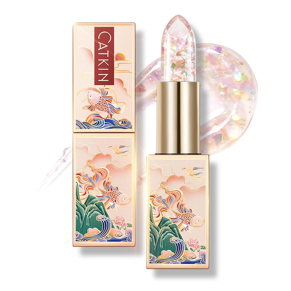 Catkin baume à lèvres dans emballage couture, hydratation douce et élégante.