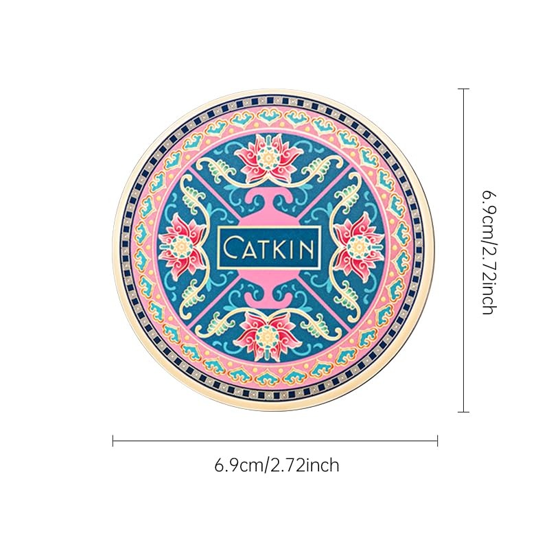 Catkin multi-use powder application shows setting and refreshing options.