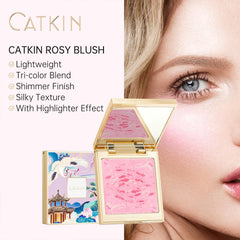 Catkin palette 2-en-1 – rouge à joues et éclat pour un look équilibré.