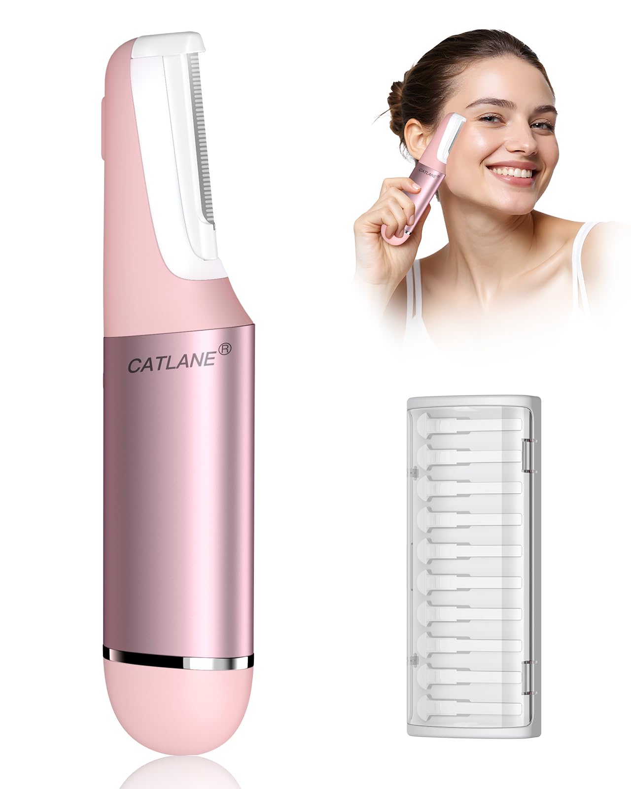 CATLANE dermaplanage visage: un rasoir doux pour exfolier et lisser la peau.