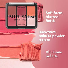 Teintes blush pour flush naturel et modulable sur la Catrice Blur Balm Palette.