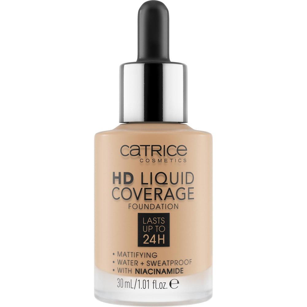 Catrice Fond de Teint Haute-Couvrance, applicateur pipette, dosage doux et progressif.