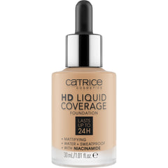 Catrice Fond de Teint Haute-Couvrance, applicateur pipette, dosage doux et progressif.