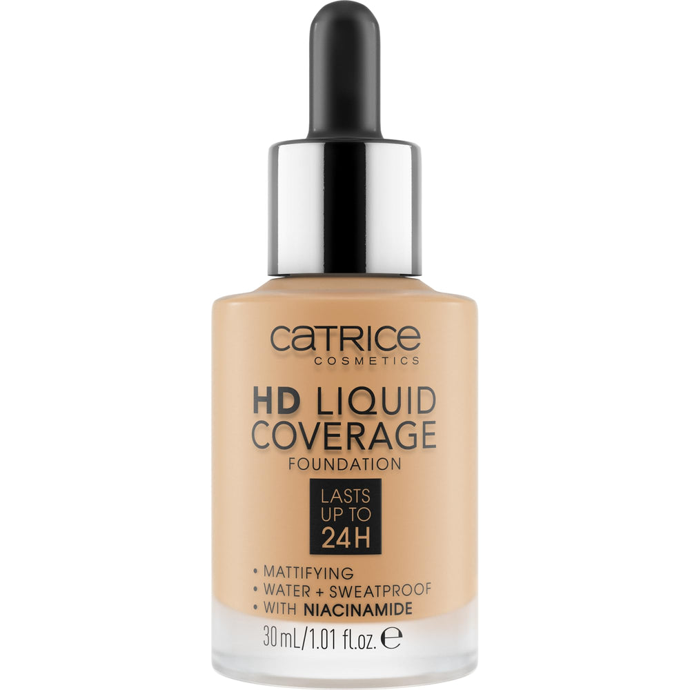 Catrice HD Liquid Coverage, fini mat pour teint homogène toute la journée.