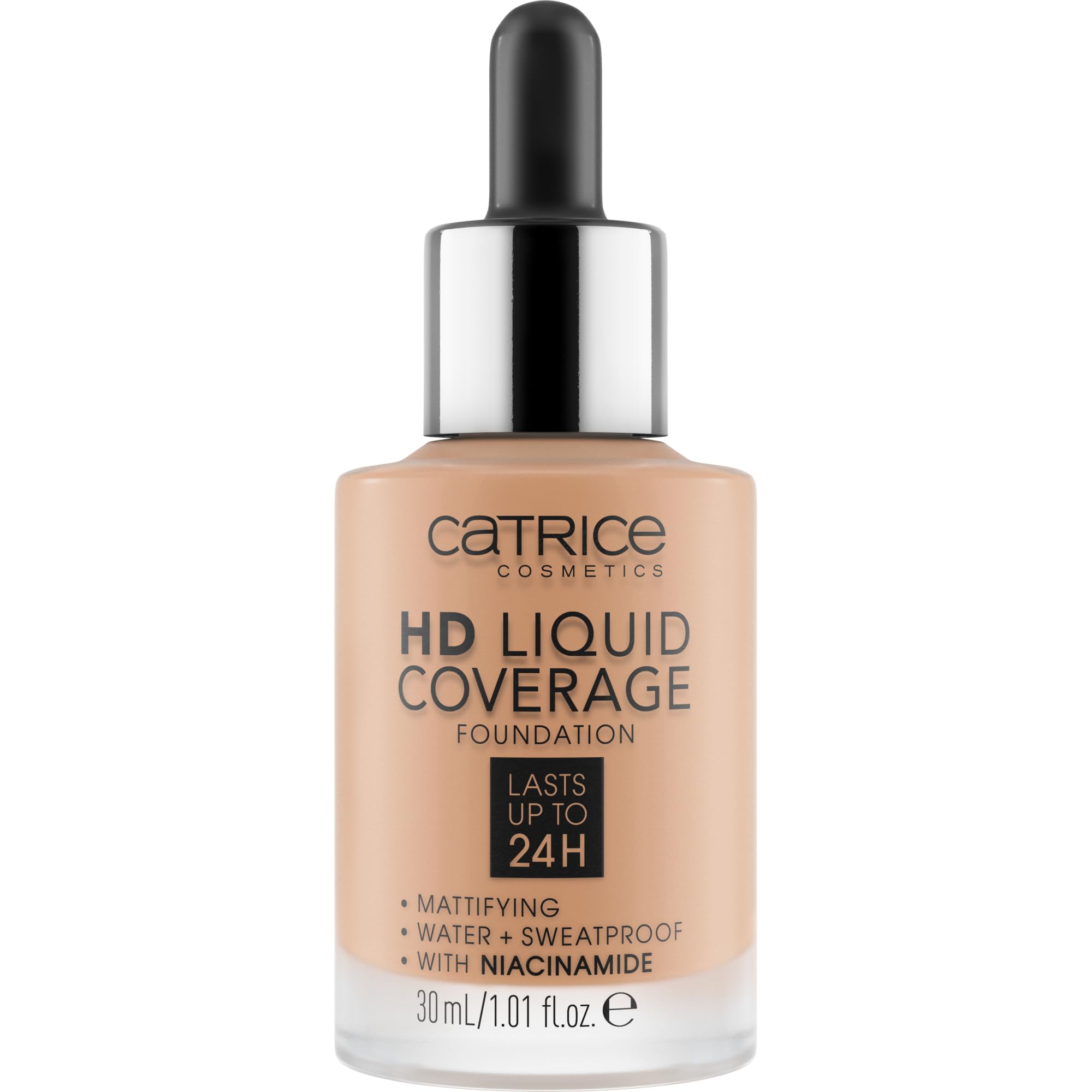 Catrice HD Liquid Coverage teinte beige chaud 040 pour un teint homogène.