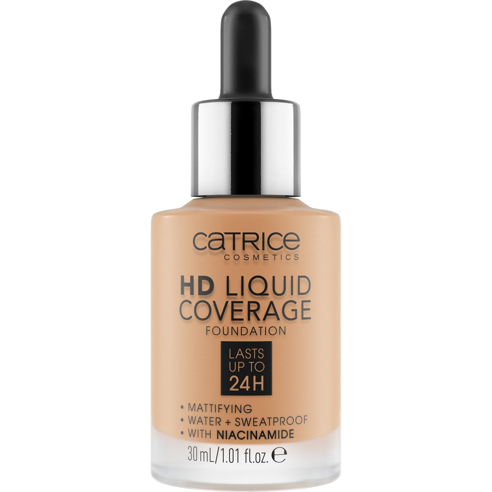 Catrice HD Liquid Coverage teinte Camel-Beige, rendu uniforme.