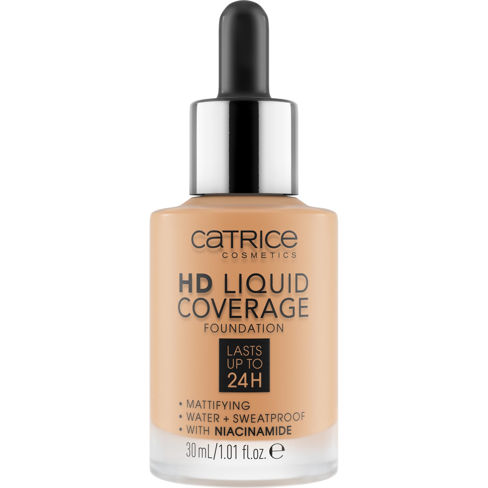 Texture détaillée de Catrice HD Liquid Coverage montrant la couvrance fluide.