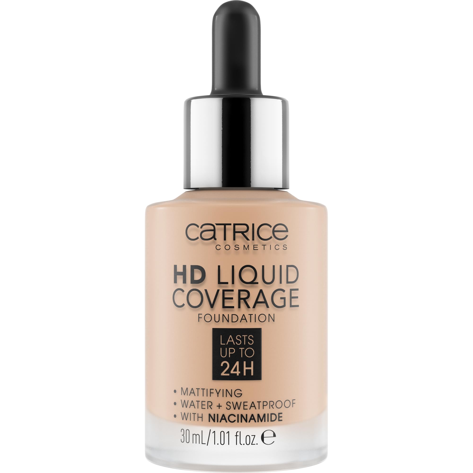 Texture liquide légère de HD Liquid Coverage s'étale facilement pour un teint naturel.