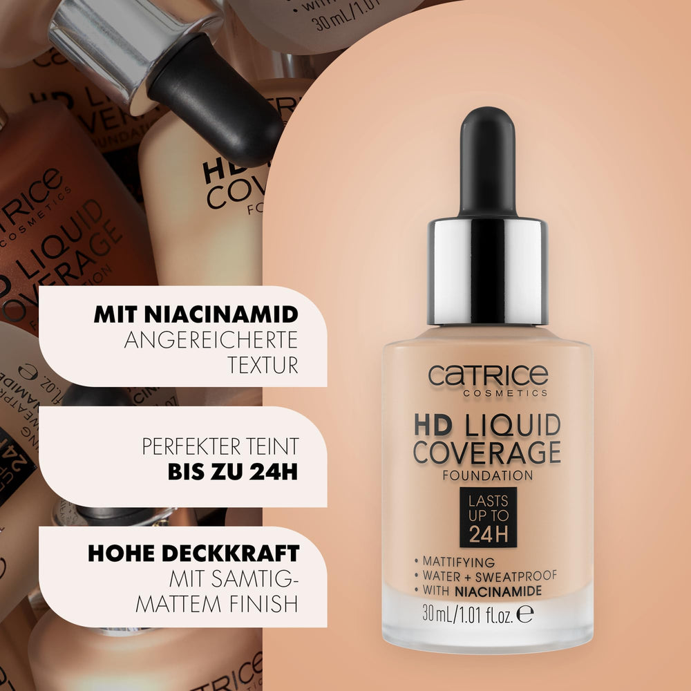 Texture matte de Catrice HD Liquid Coverage pour un fini naturel.