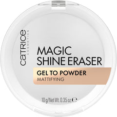 Catrice Magic Shine Eraser montre le gel se transformant en poudre lors de l application pour controle de brillance