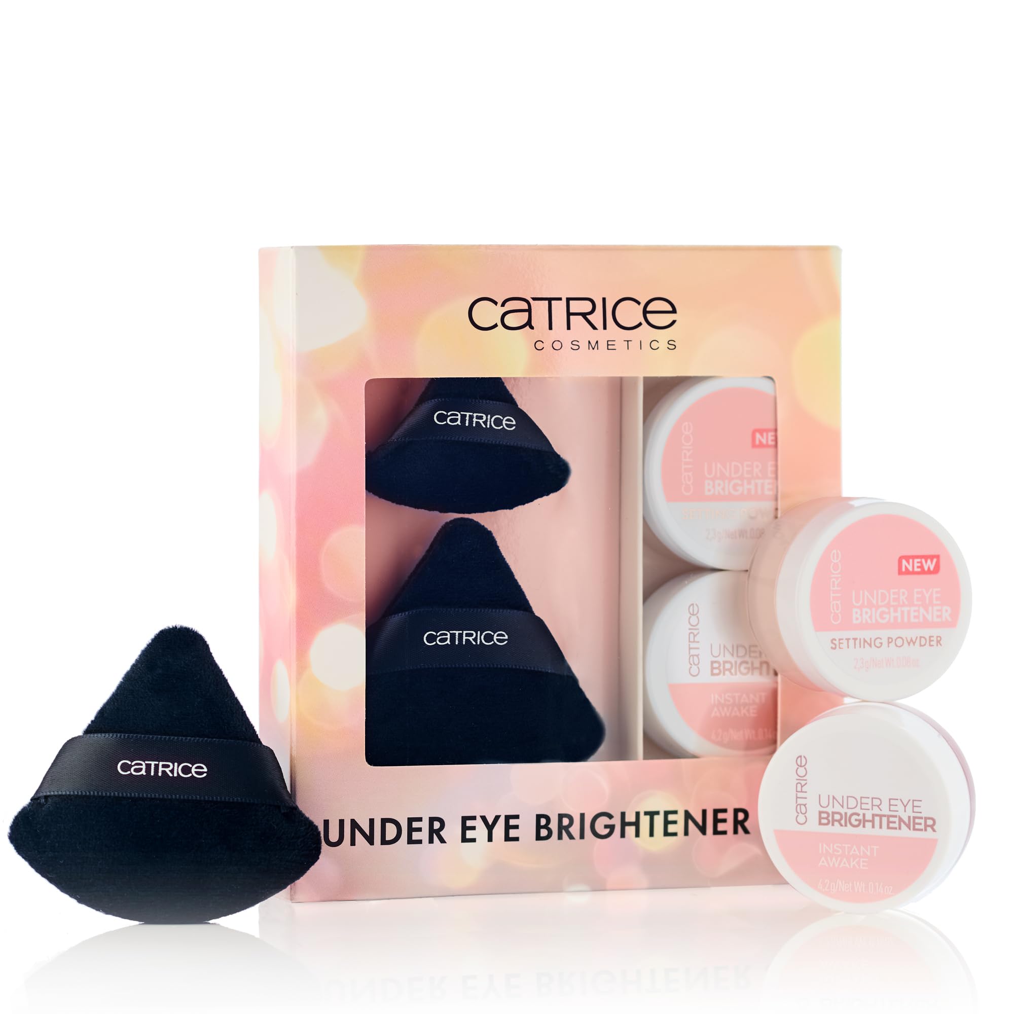 Catrice coffret Noël, vue du duo correcteur et poudre, pour un regard lumineux.