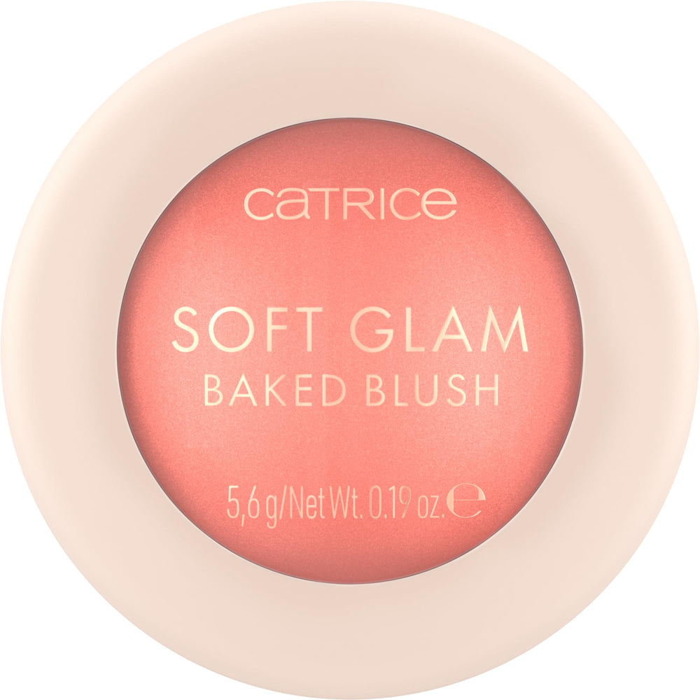 Catrice Soft Glam Baked Blush teinte Cheeky Coral pour un éclat rosé naturel