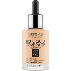 Catrice HD Liquid Coverage swatch teinte Ivory Beige montrant la couvrance naturelle.