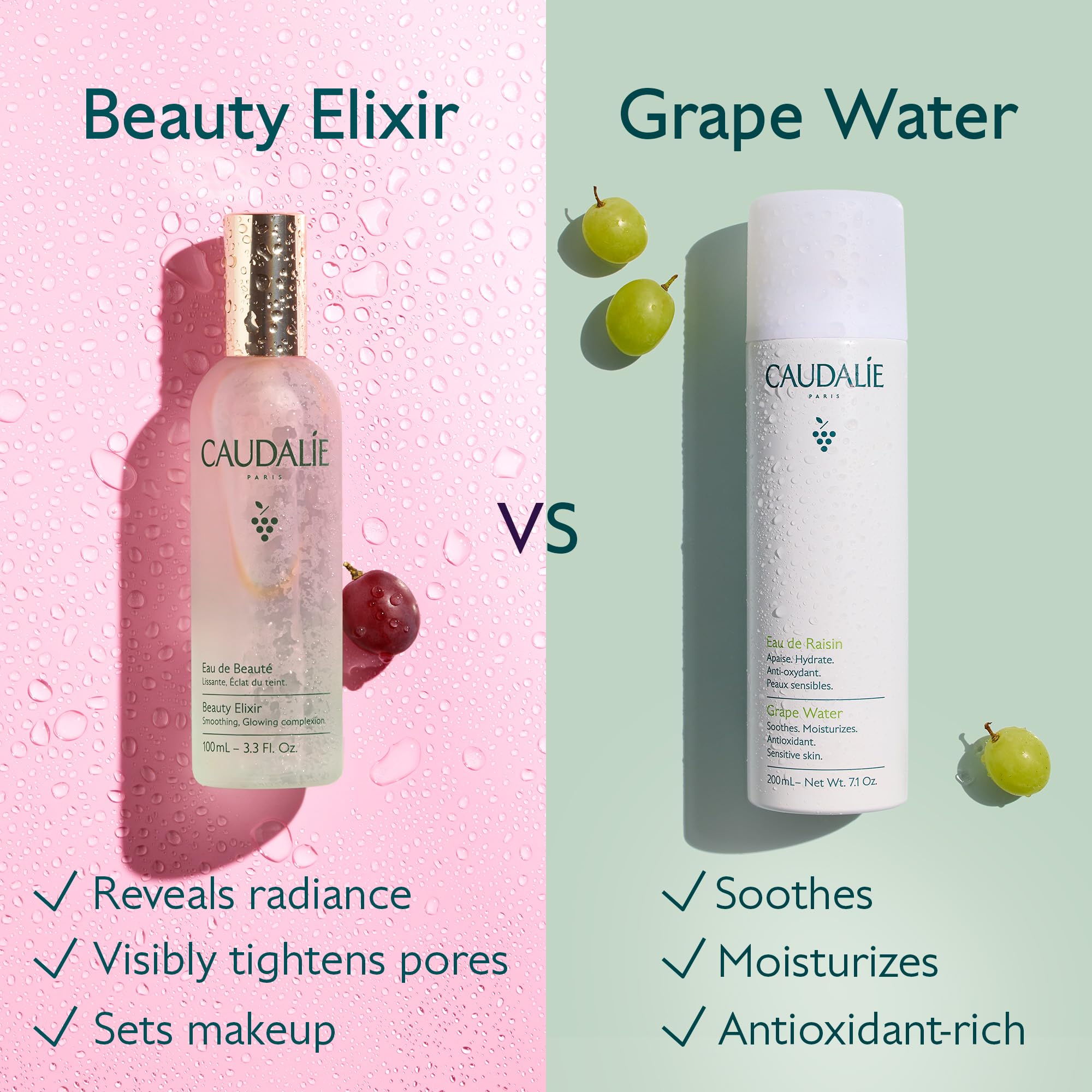 Caudalie Beauty Elixir arôme menthe-rose-romarin, stimulation des sens.
