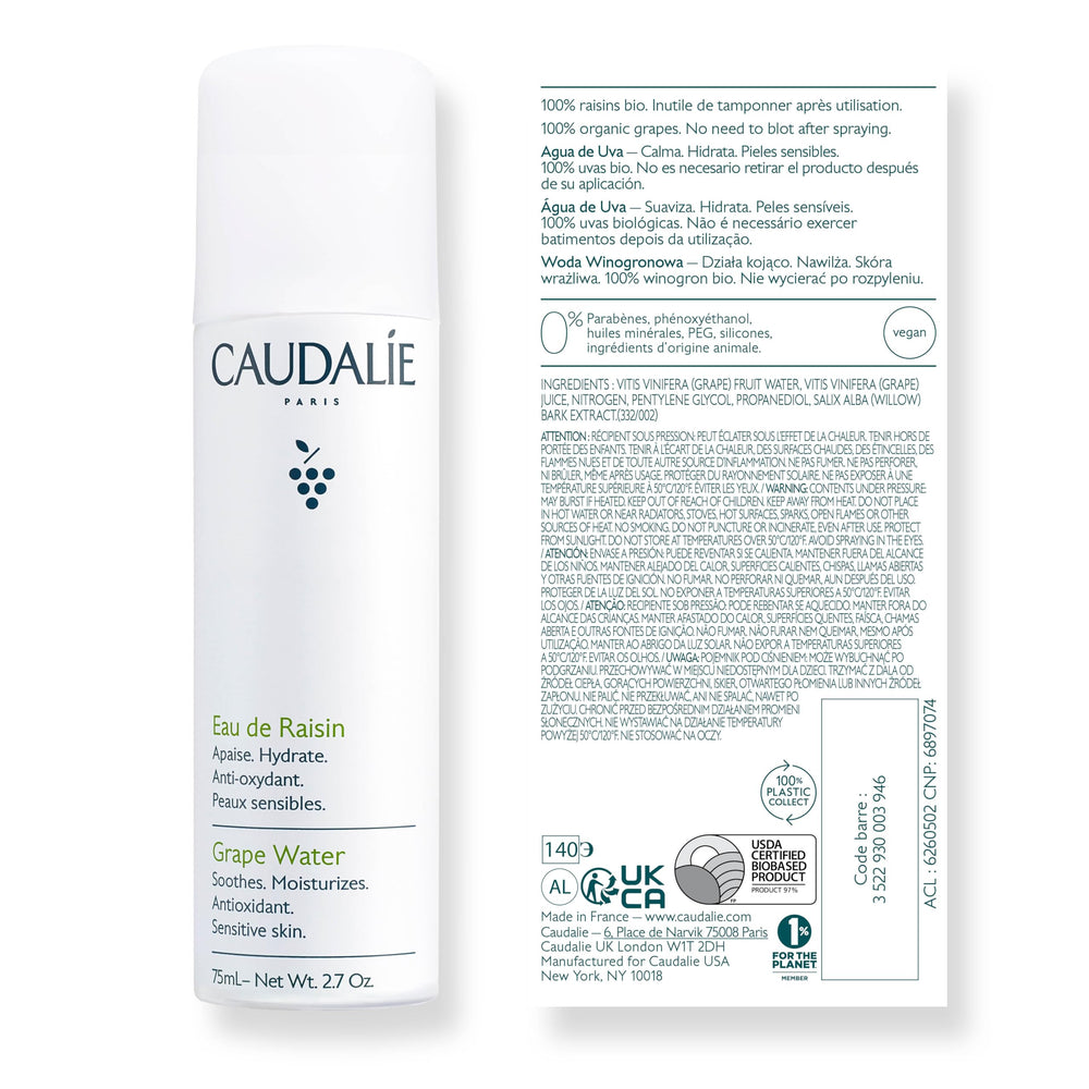 Caudalie brume hydratante, sensation de fraîcheur durable sur la peau