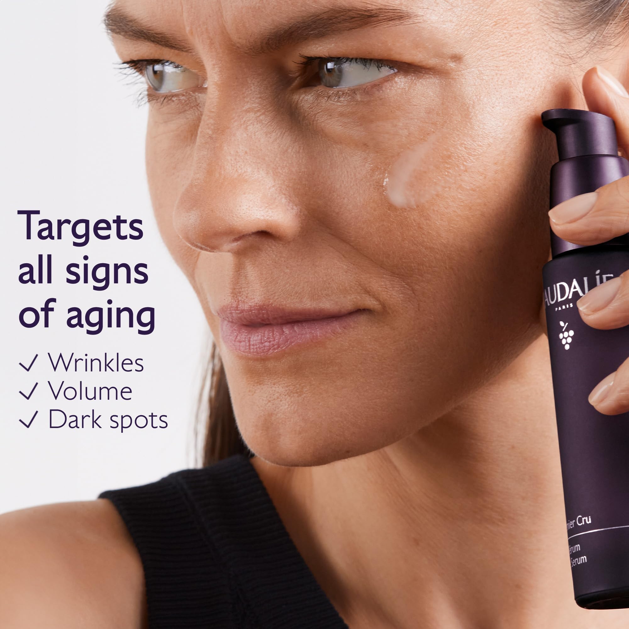 Caudalie Premier Cru Sérum pompe, dosage précis et application facilitée