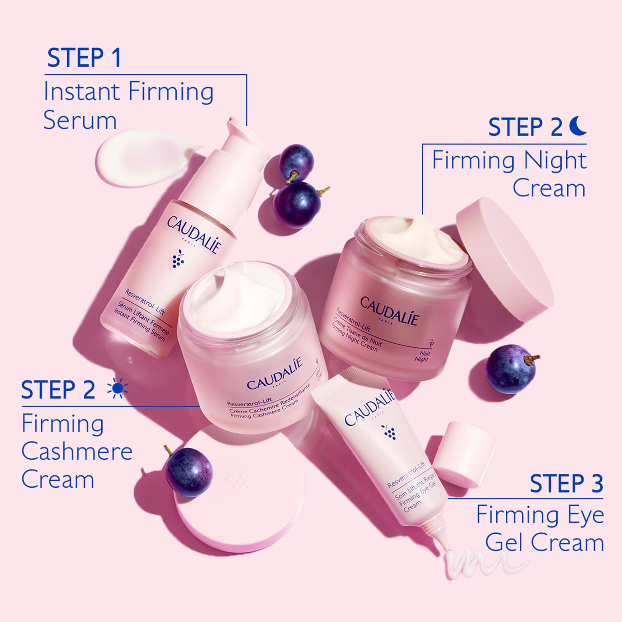 Texture riche de Caudalie Resveratrol-Lift prête à nourrir la peau nocturne.