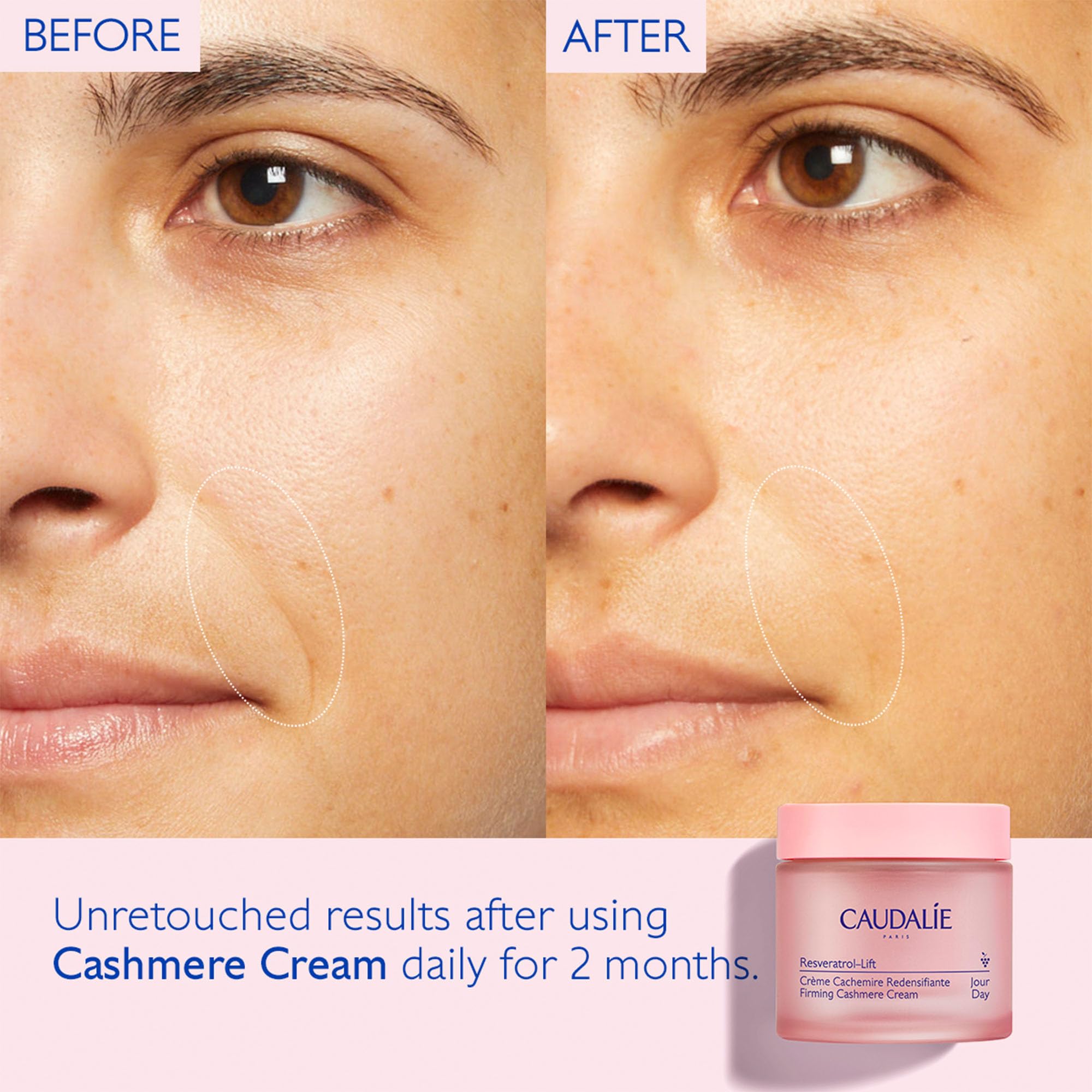 Ingrédients clés Resveratrol et hyaluronique pour une peau repulpée et souple.