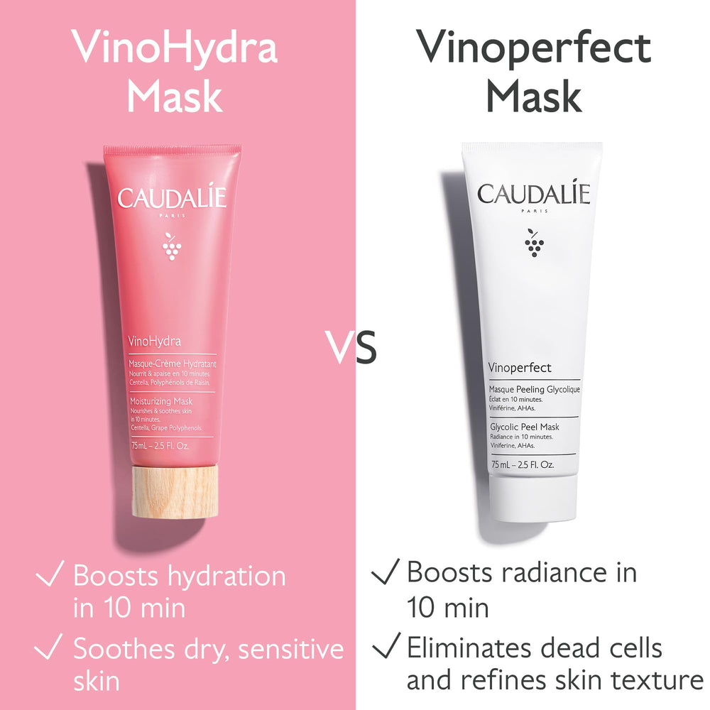 Caudalie VinoHydra masque, résultats-cliniques: soutien hydratation et nourrissage intensif.
