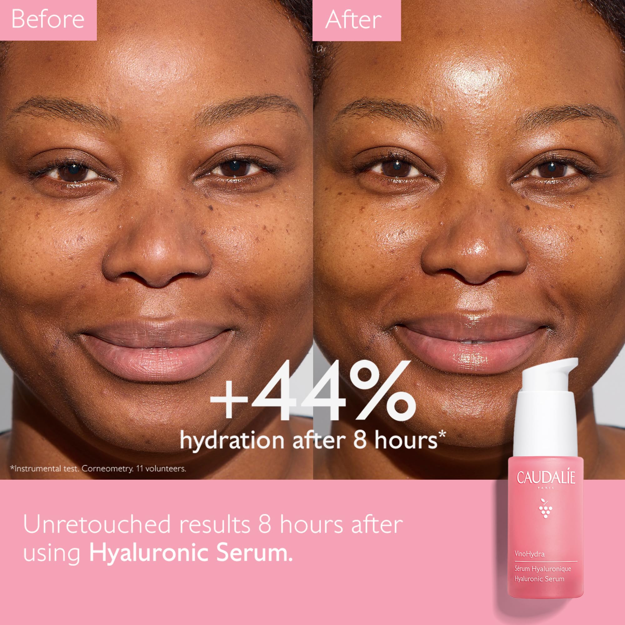 Caudalie VinoHydra Sérum flacon: absorption légère et texture soyeuse.