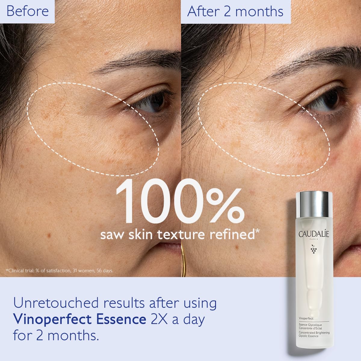 Caudalie Vinoperfect Essence: application coton facilitant utilisation matin et soir