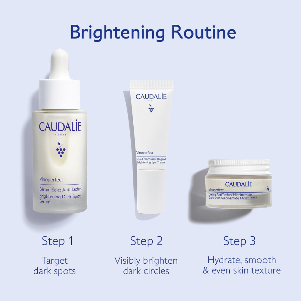 Caudalie Vinoperfect Serum format voyage – échantillons pratiques pour routine nomade.