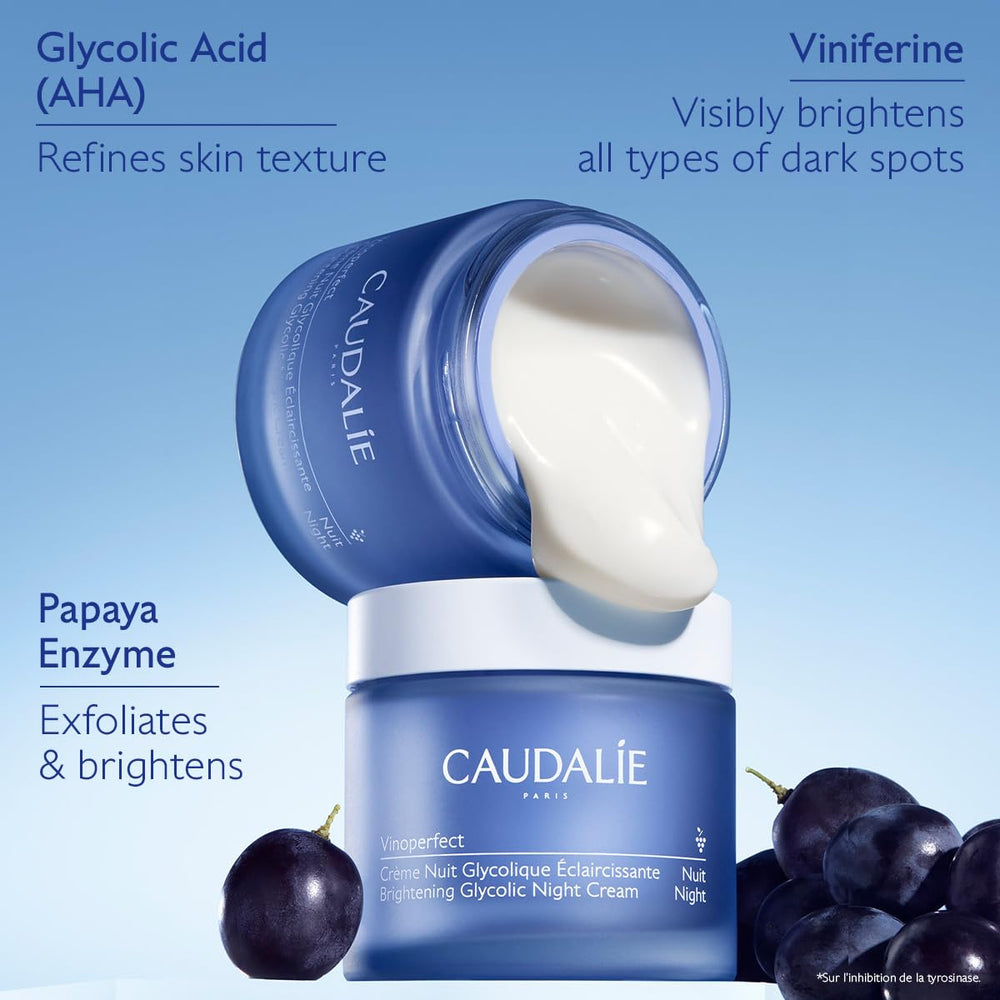 Crème Caudalie Vinoperfect, glycolique, affine texture jour après jour.