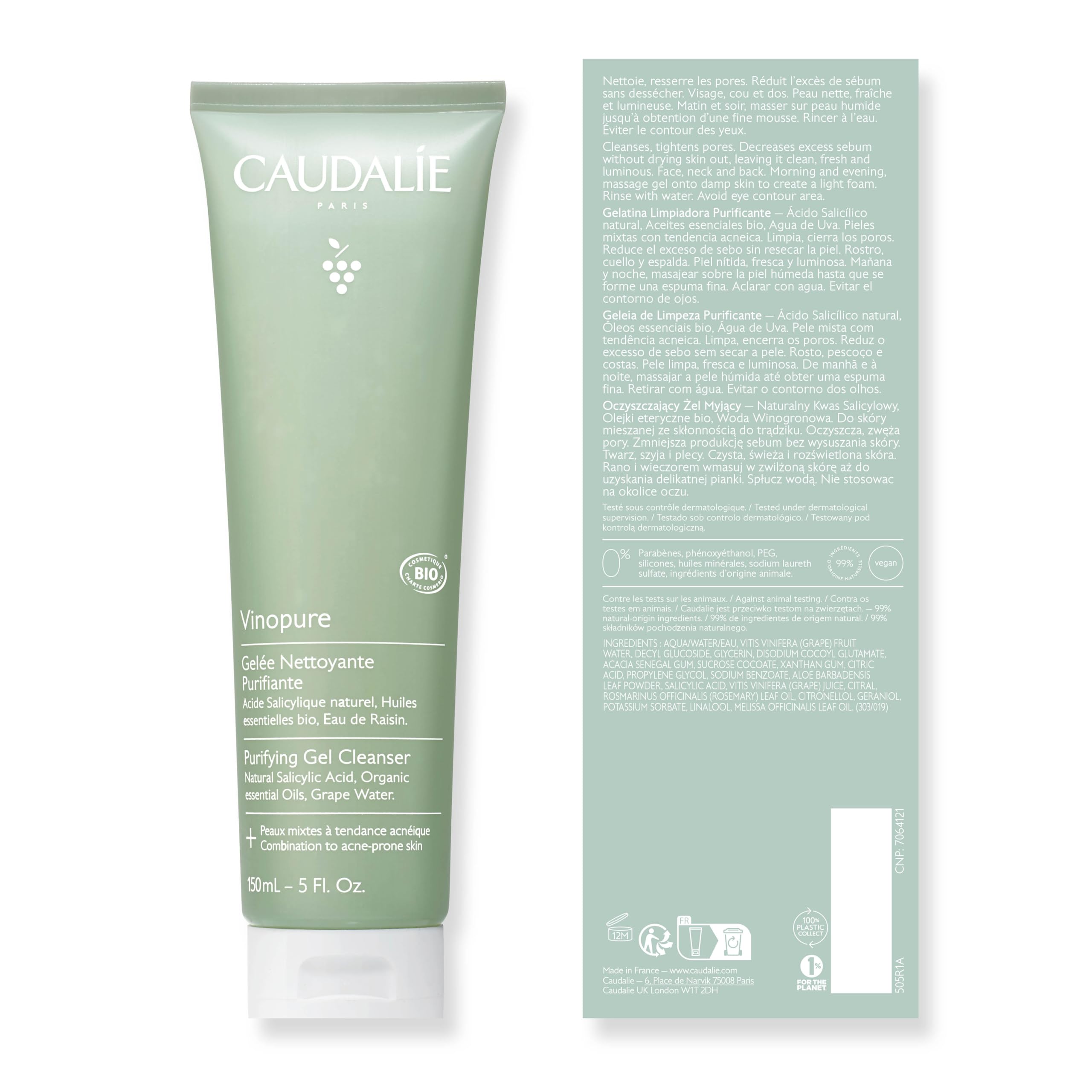 Caudalie Vinopure : bouteille 150 ml en gros plan