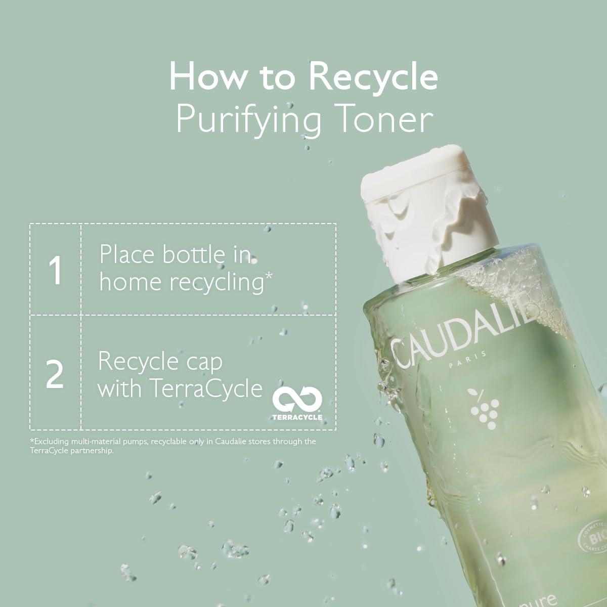 Caudalie Vinopure sans rinçage : routine rapide matin et soir.