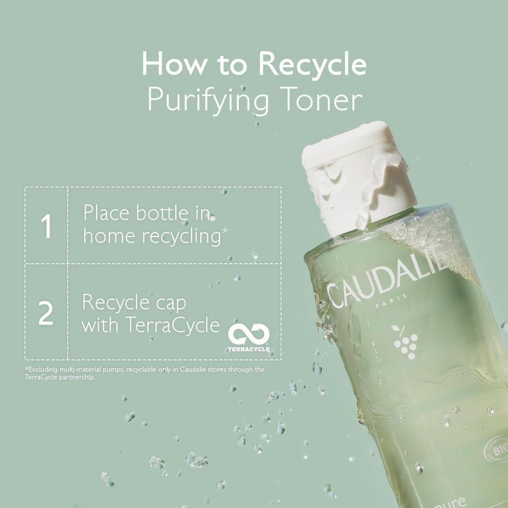 Caudalie Vinopure sans rinçage : routine rapide matin et soir.