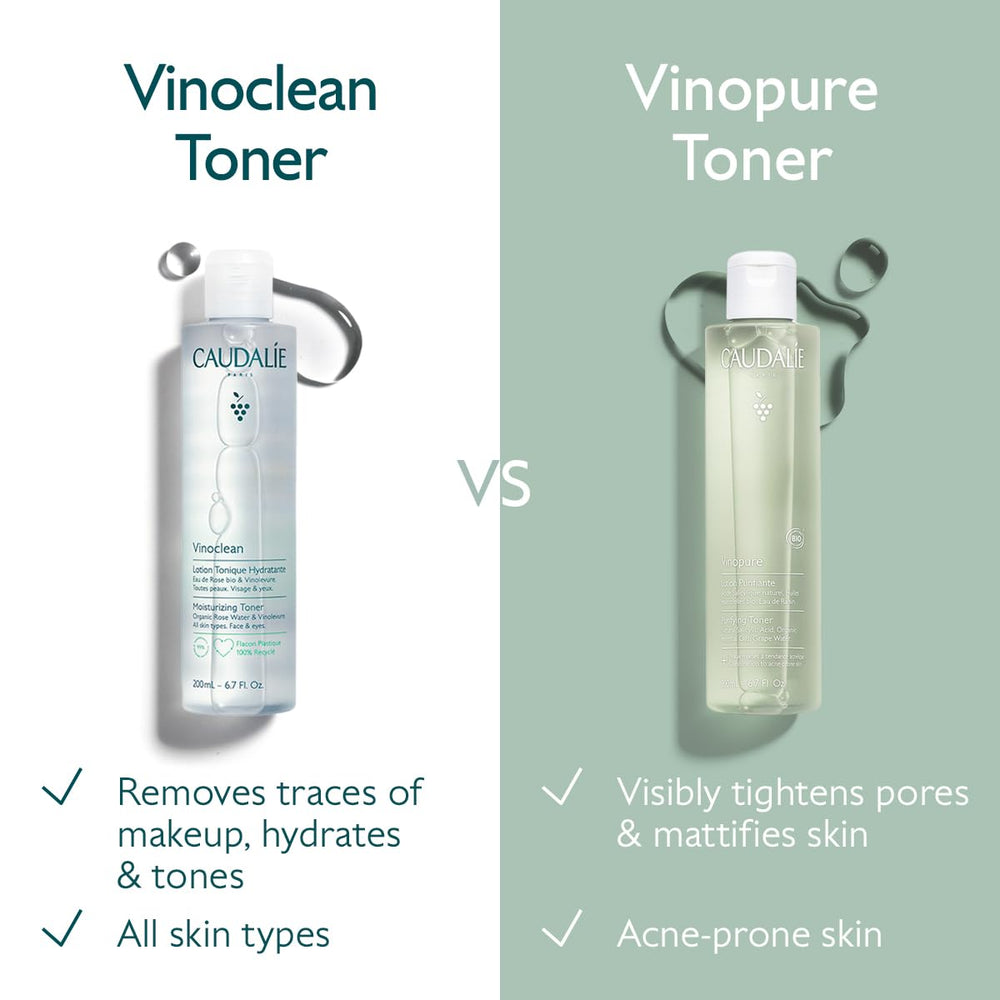 Caudalie Vinopure texture peau affinée : peau plus lisse et purifiée.
