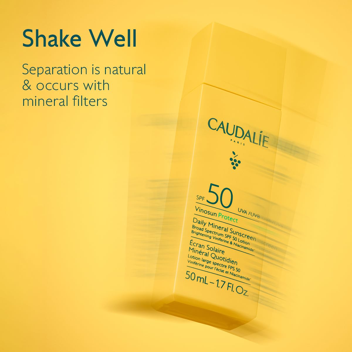 Viniferine ciblant les taches et apaisant la peau avec Caudalie Vinosun Protect.