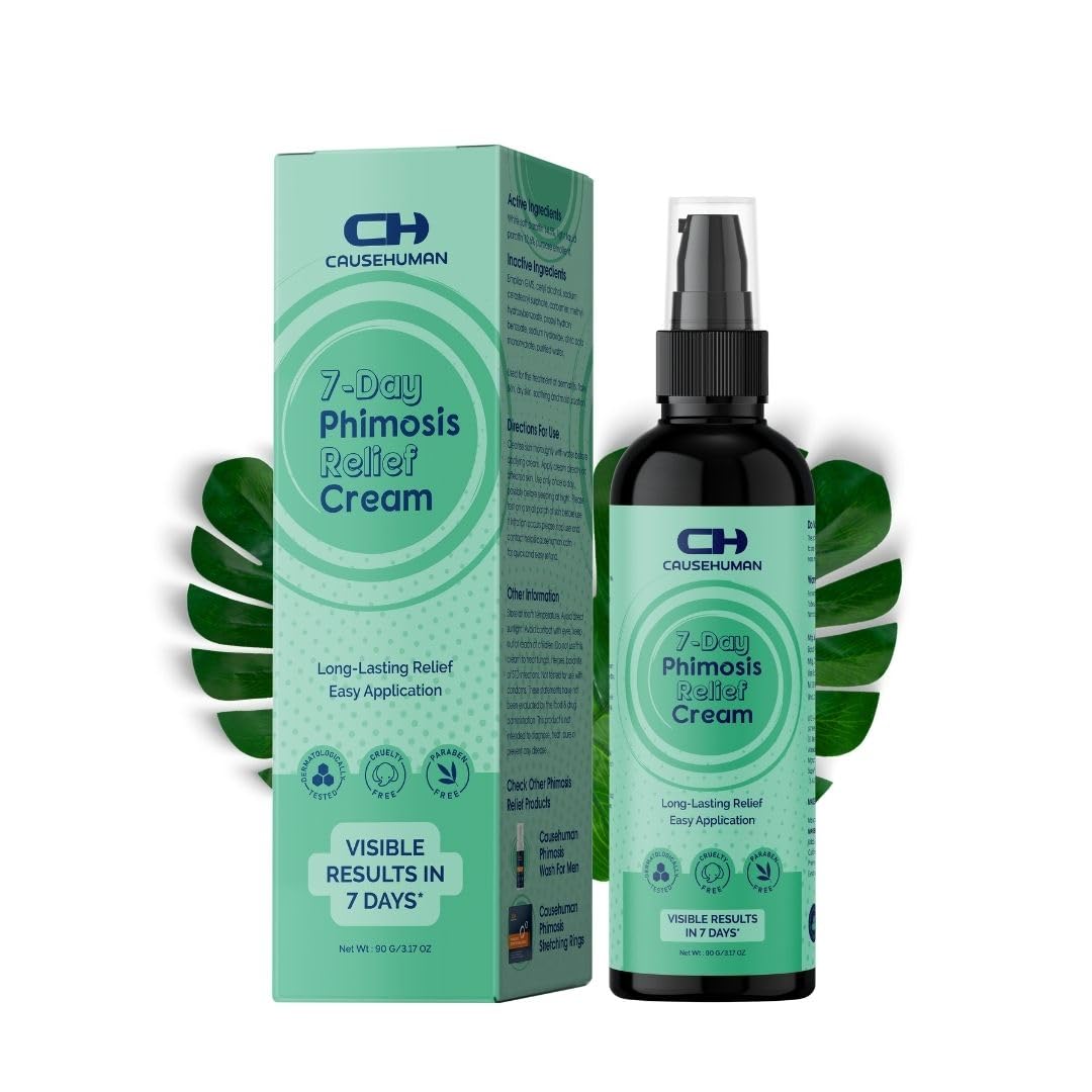 Crème Cause Human Phimosis, pot 90 g, formulation naturelle sans stéroïdes.
