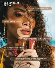 Cay Skin Isle baume lèvres SPF30 — hydratation quotidienne sans sensation lourde.